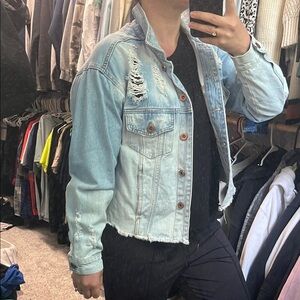 Wild Fable Vintage Wash Distressed Denim Jacket